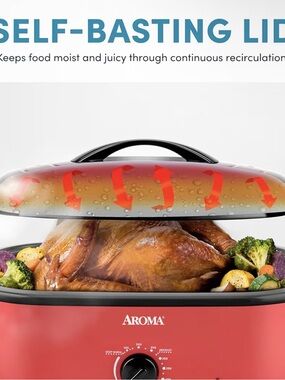 Roma Red Roaster with Clear Self-Basting Lid